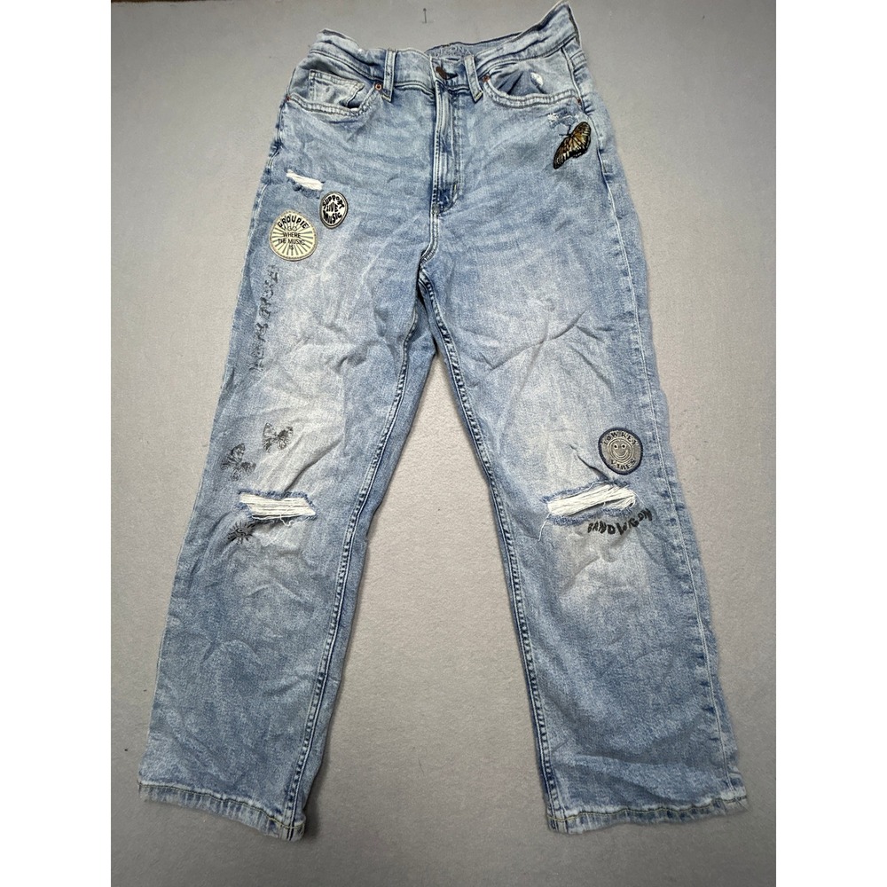 Arizona Jean Co Highest-Rise Vintage Straight Denim Blue 11 Juniors Womens